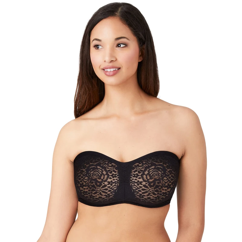 Wacoal Women's Halo Strapless Bra, 854205, Opaque, Black (Grey), 40C