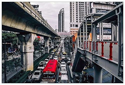 ArtPlaza Art Studio-Bangkok Decorative Panel, Wood, Multi-Colour, 90 x 1.8 x 60 cm