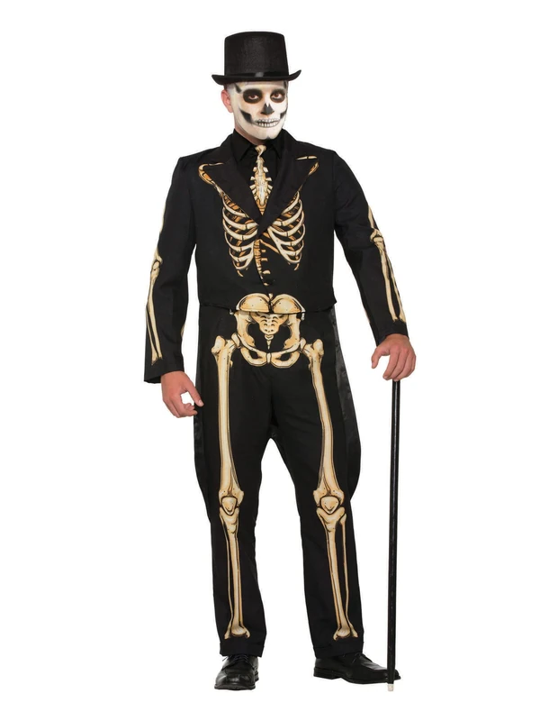 Bristol Novelty AC78255 Skeleton Formal Costume set | For Men | Black Suit, Extra Large