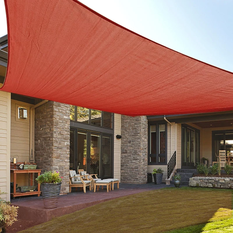 LOVE STORY Sun Shade Sail 6.5/8/10/12/16//20FT Rectangle Sail Shade for Outdoor Patio Garden Backyard, Terra Red