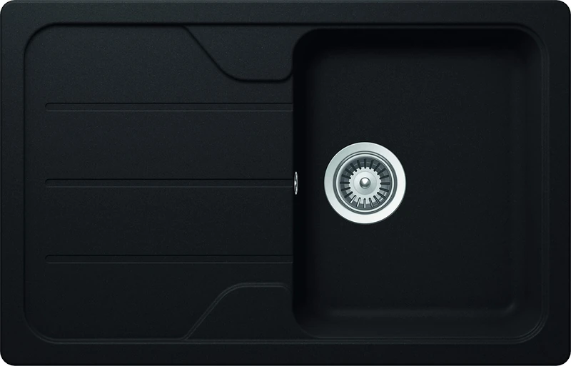SCHOCK Formhaus D-100S Nero Cristalite Kitchen Sink 78 x 50 cm Granite Sink from 45 cm Base Cabinet Width