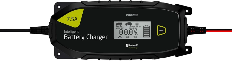 Pro-User IBC7500B, Bluetooth 12 V and 24 V, 7.5 amp smart battery charger for lead and lithium batteries, 18173