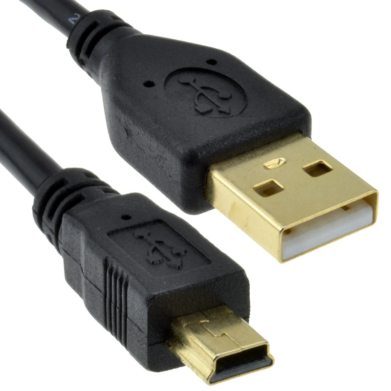 kenable GOLD 24AWG USB 2.0 Hi-Speed A to mini-B 5 pin Cable Power & Data Lead 1m [1 metres]