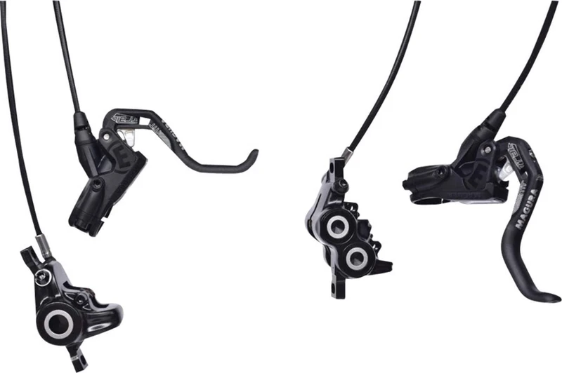 Magura MT Trail Sport 2701389 Bicycle Brake 1-Finger HC Lever Left/Right Suitable Set Consisting of Two Brakes for Front Wheel 4 and Rear Wheel 2 Pistons, Black, One Size