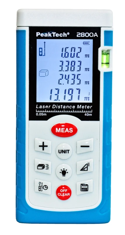 PeakTech/0.05 to 40 m Laser Distance Meter Rangefinder with High Precision Surface, Pack of 1, P 2800 A
