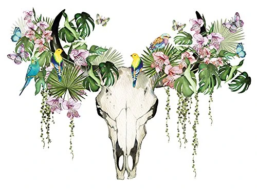 Summer Thornton "Tropical Skull Canvas Print, Multi-Colour, 60 x 80 cm