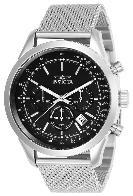 INVICTA Speedway 24208 Men's Watch - Waterproof - Analogue - Quartz Movement - Stainless Steel with Black dial - 45mm