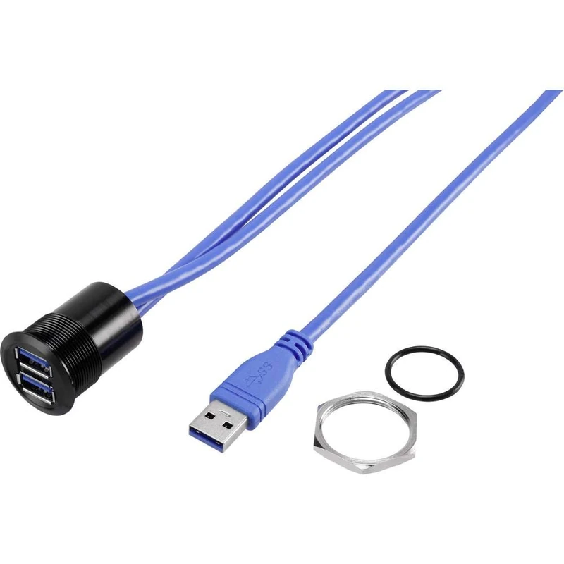 TRU Components USB A Female 3.0 USB-22-BK 2X USB 3.0 Female A to 2X USB 3.0 Male A 92007P9