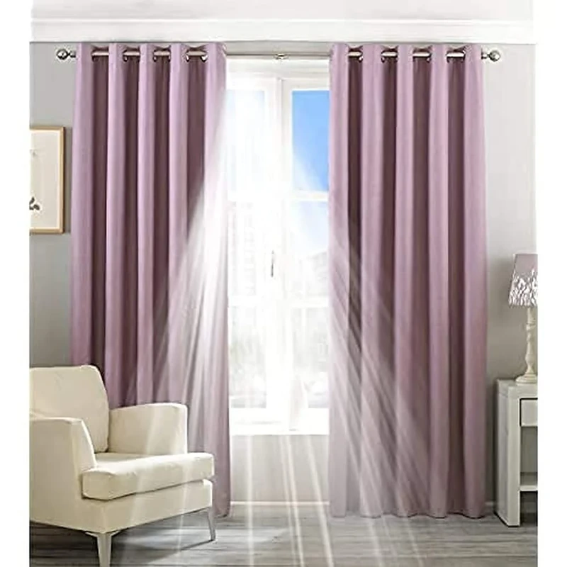 Riva Home Eclipse Blackout Eyelet Curtains, Polyester, Mauve, 66 x 90 (168 x 229 cm)