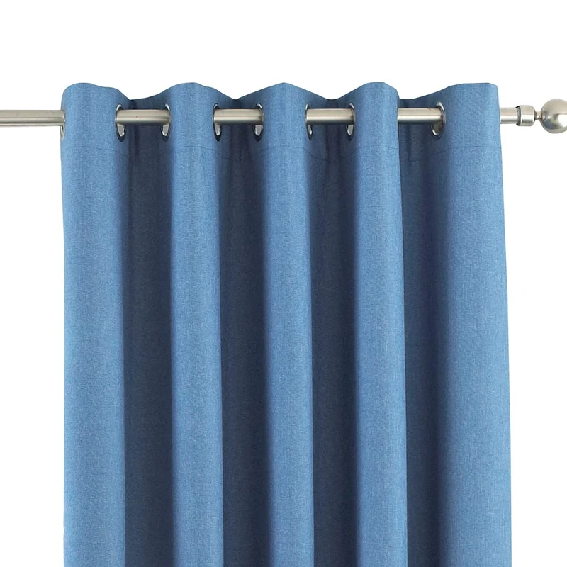 Riva Home Eclipse Blackout Eyelet Curtains, Polyester, Denim, 90 x 72 (229 x 183 cm)