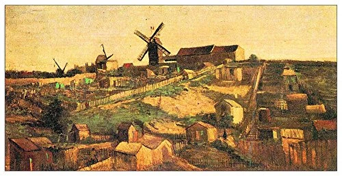 ArtPlaza Van Gogh Vincent-The Montmartre hill with windmills Decorative Panel, Wood, Multi-Colour, 100 x 1.8 x 50 cm