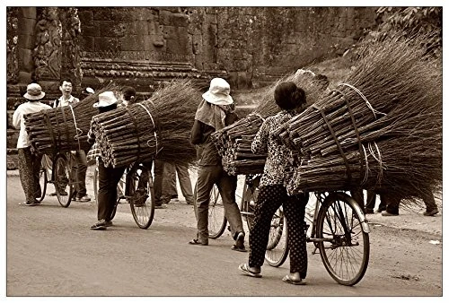 ArtPlaza Art Studio-Cambogia Decorative Panel, Wood, Multi-Colour, 90 x 1.8 x 60 cm