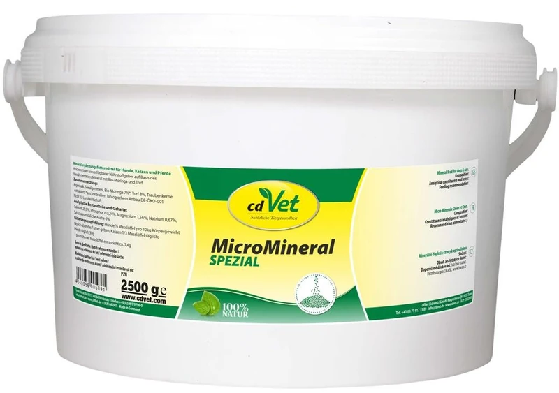 cdVet Naturprodukte MicroMineral Spezial 2,5 kg - Dog, Cat, Horse - vitamin- mineral and trace element donor - gastrointestinal regulation - iron source - cell protection - muscle building - vitality