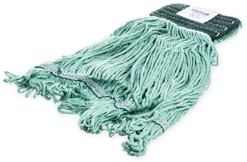Carlisle 369478B09 Looped-End Premium Mop Head With Green Band, Medium, Green (Pack of 12)