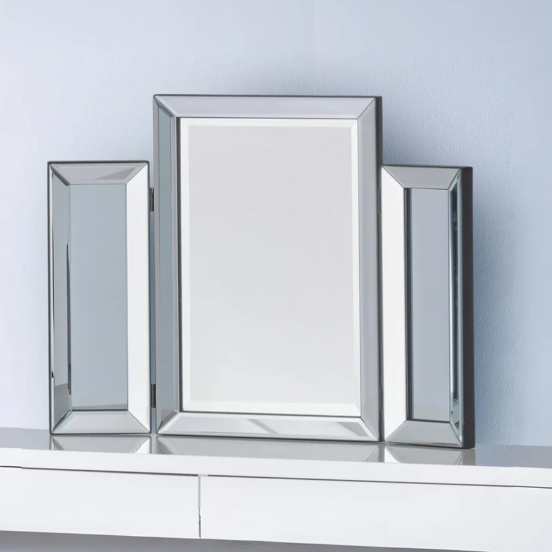 Julian Bowen Soprano Folding Dressing Table Mirror - Clear Bevelled Mirrors