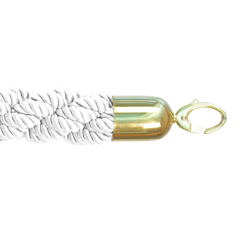 Securit RS-CLRP-GOWT Classic Barrier System - Rope, White/Gold