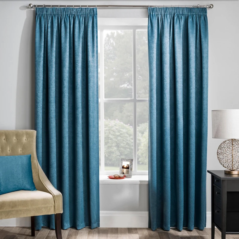 Enhanced Living Matrix Teal Blue Curtains for Living Room - 90x54 inch (229x137 cm) - Tape Top Noise Reducing Thermal Curtains for Bedroom - 2 x Curtain Panels