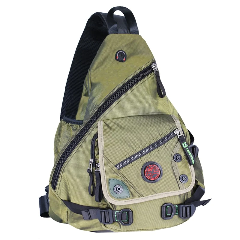 Kawei Knight Large Sling Bag Laptop Backpack Cross Body Messenger Bag Shoulder Travel Rucksack Green - Image 1
