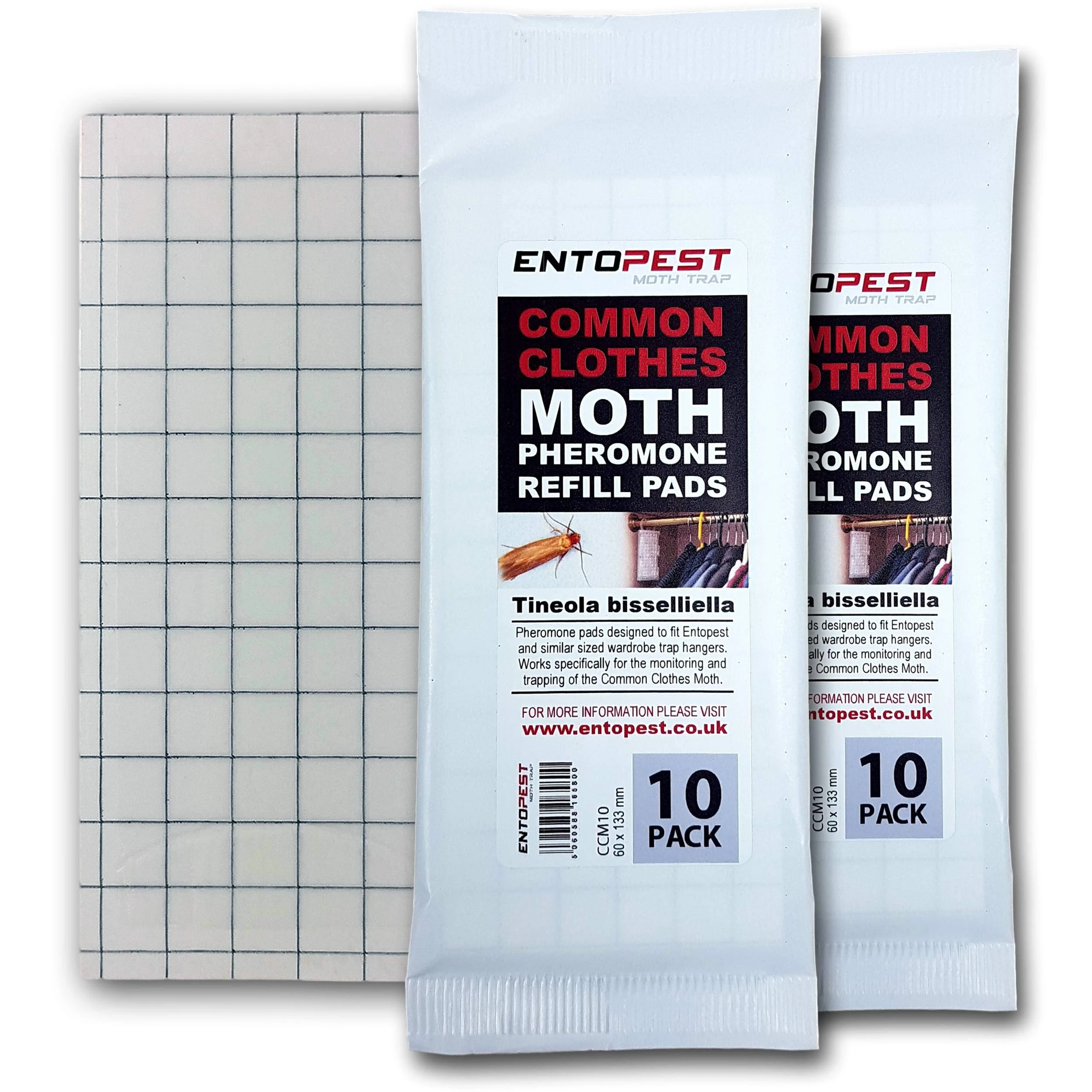 Entopest 20-Pack Clothes Moth Monitoring Pads - Refill for Room & Wardrobe Hanger Units - for Detection of Tineola bisselliella