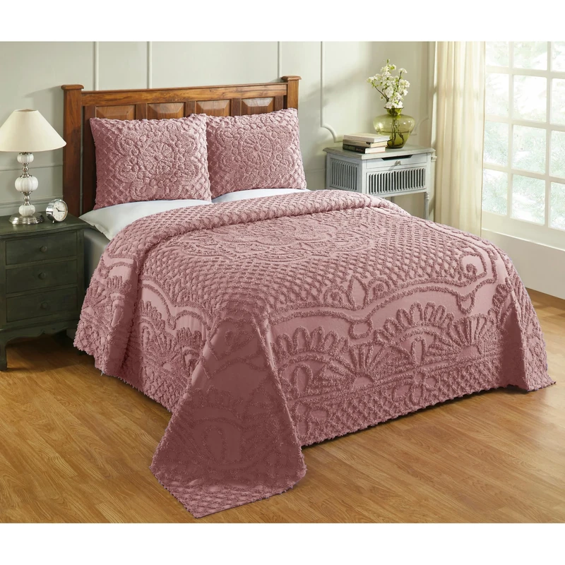 Better Trends, Cotton, Pink, Twin Bedspread Set