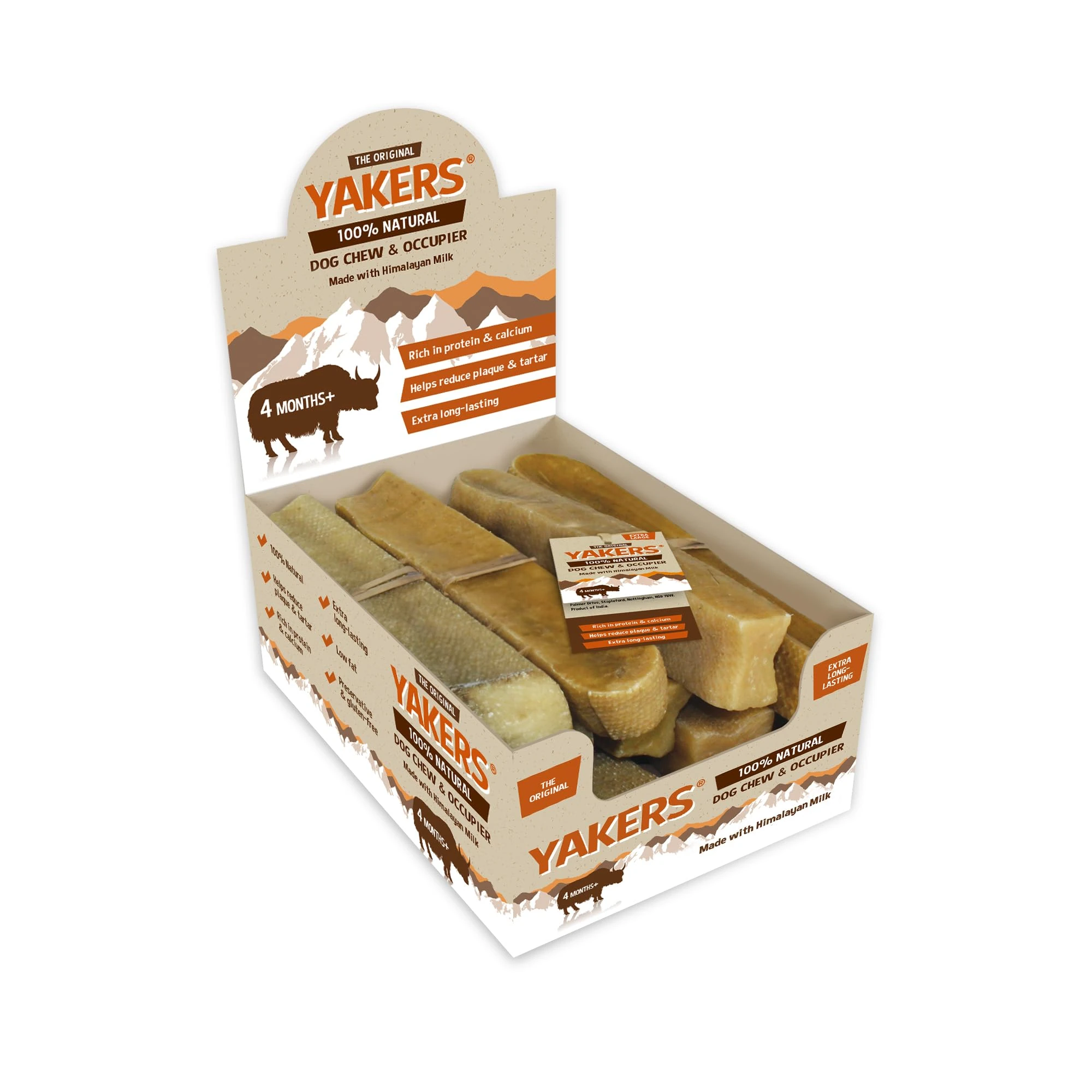 YAKERS Original Natural Dog Chews, Medium (Pack of 20) - Healthy Himalayan Chews, Natural Dog Treats & Occupier, Long-Lasting Chew Bars for All Breeds