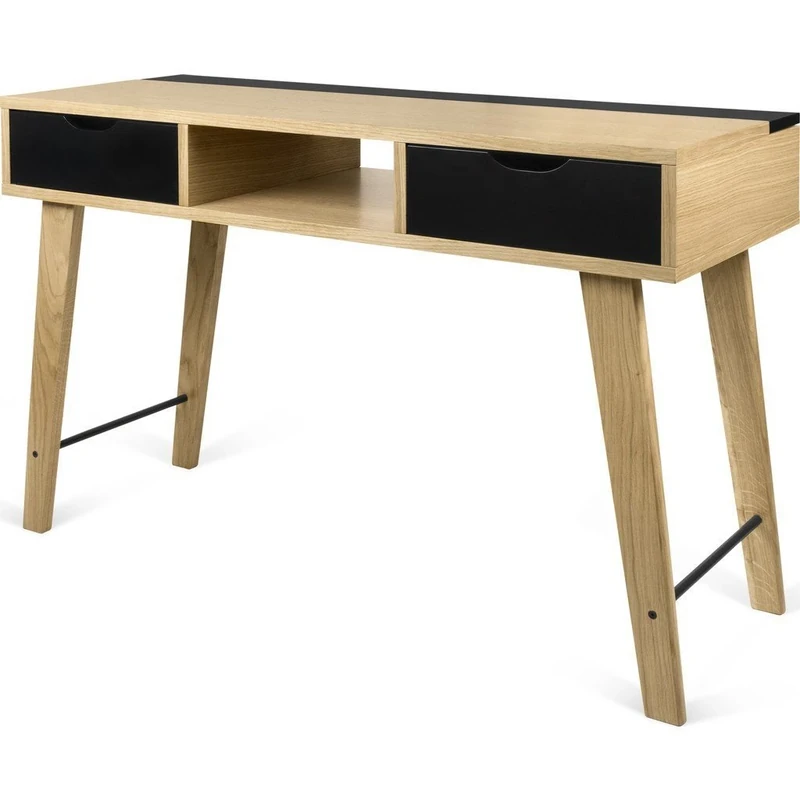 TemaHome Lime Console, Solid Wood, Oak and Black, 120 x 45 x 79 cm