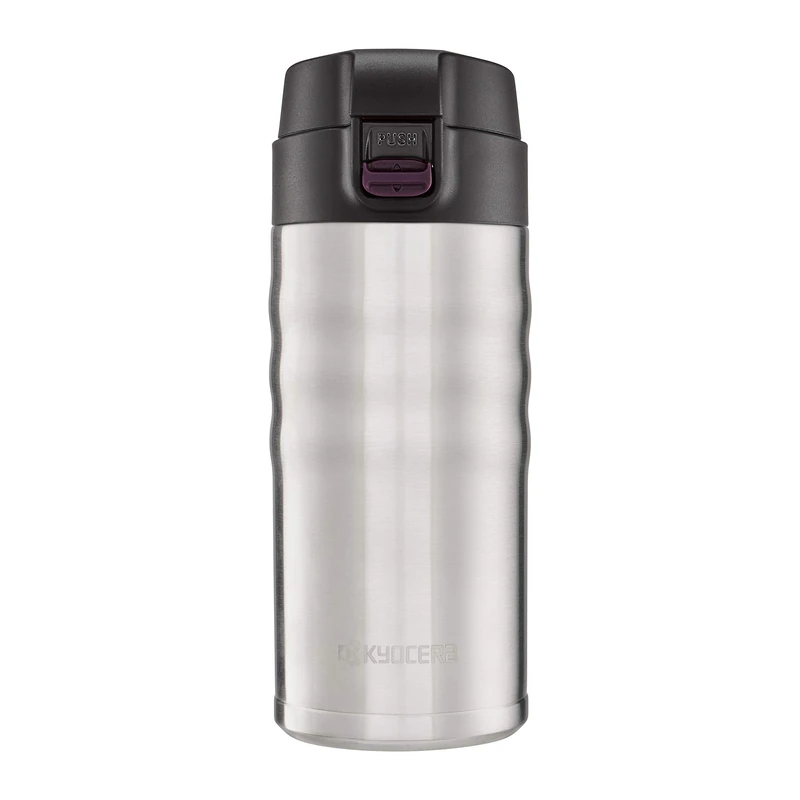 Kyocera MB-12F SS Travel Mug with Twist Top, Stainless Steel, 350ml