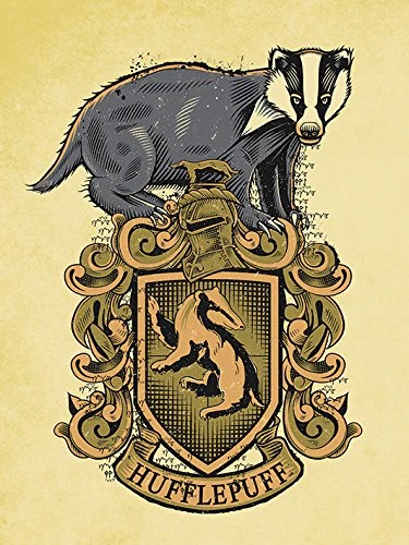 Pyramid International "Hufflepuff Harry Potter Canvas Print, Multi-Colour, 60 x 80 x 1.3 cm