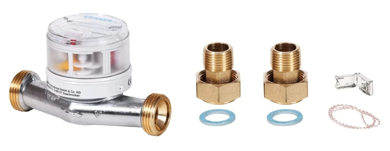 Sanitop-Wingenroth Water Meter for Surface Mounting with 2 External Threads, Cold, 1 Piece, 3/4 Inch, 14118 5