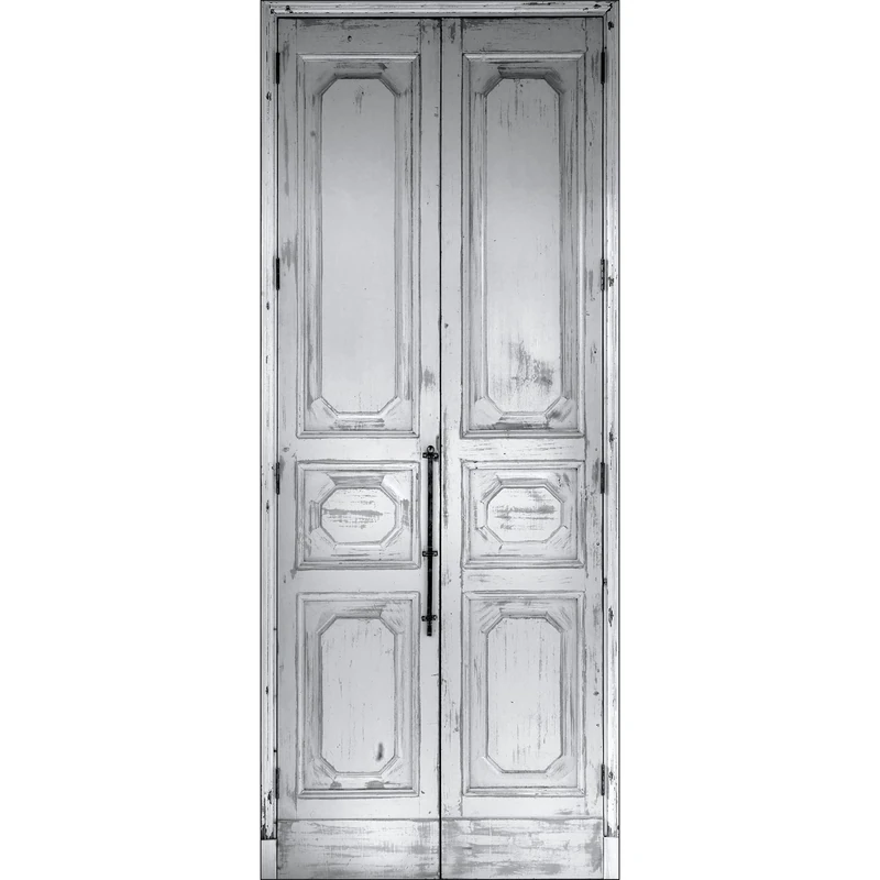 PLAGE Trompe L 'Oeil Door Self-Adhesive Polyvinyl Manor, Wall Art, White, 83 x 0.1 x 204 cm