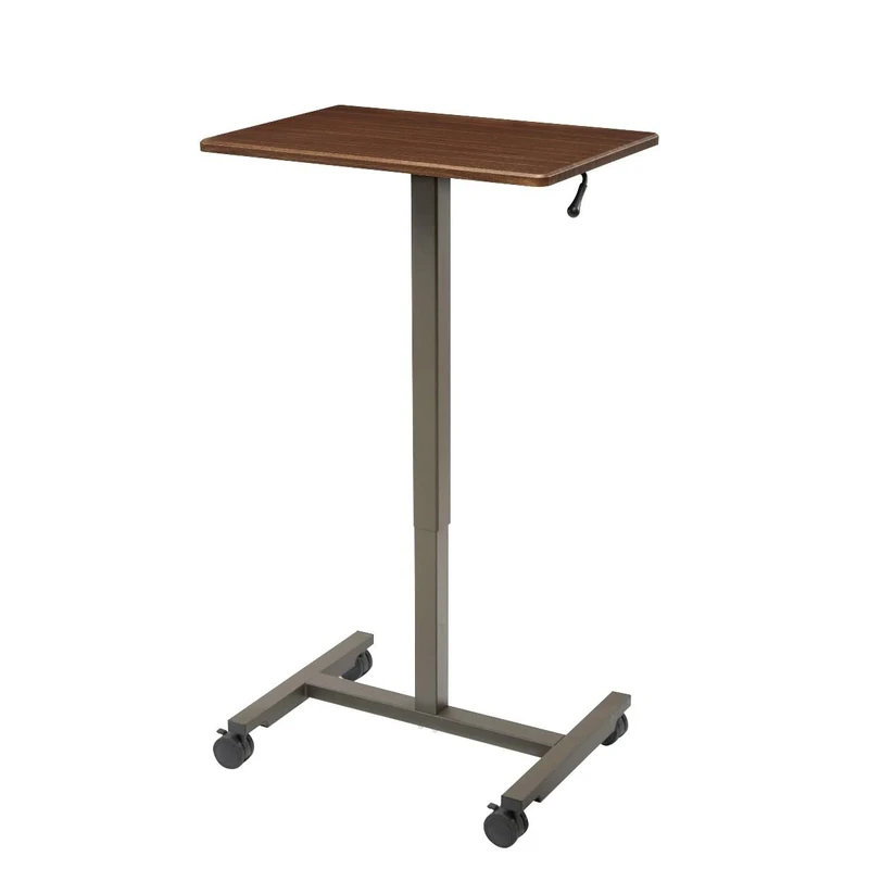 Seville Classics Airlift 62 cm height adjustable mobile Sit-Stand Desk (74,4 bis 110,4 cm H), Maple