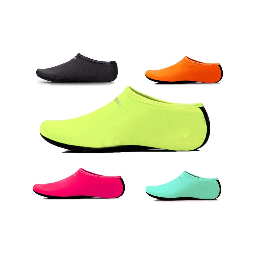 Uncle Paul Water Socks - Green Kids Indoor Sock Barefoot Beach Surf Diving Pool Yoga Socks for Boy Girl XXSmall EU 28-29