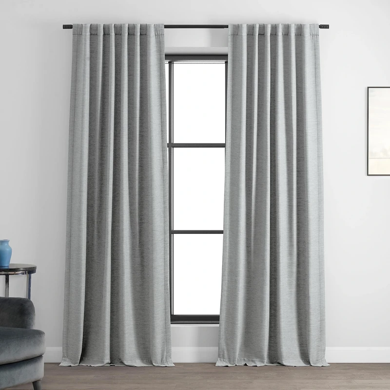 HPD Half Price Drapes Bellino Room Darkening Curtain, Polyester Blend, Vista Grey, 50" W x 84" L (Pack of 1)