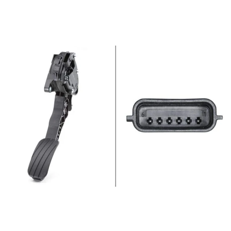 HELLA 6PV 009 978-751 Sensor, accelerator pedal position - for left-hand drive vehicles - 6-pin connector - Manual Transmission