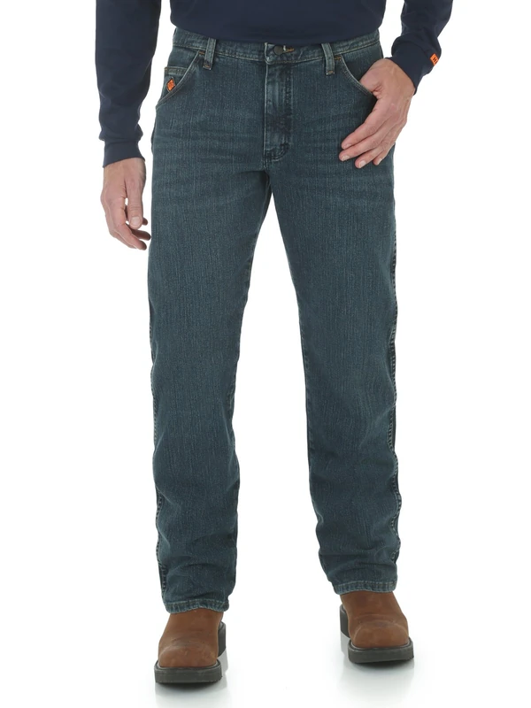 Wrangler Riggs Workwear Men's Flame Resistant Regular Fit Jean Work Utility Pants, Dark Tint, 35W x 36L