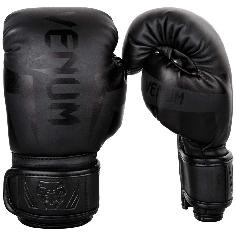 Venum Kids Elite Boxing Gloves - Black-Black - Small