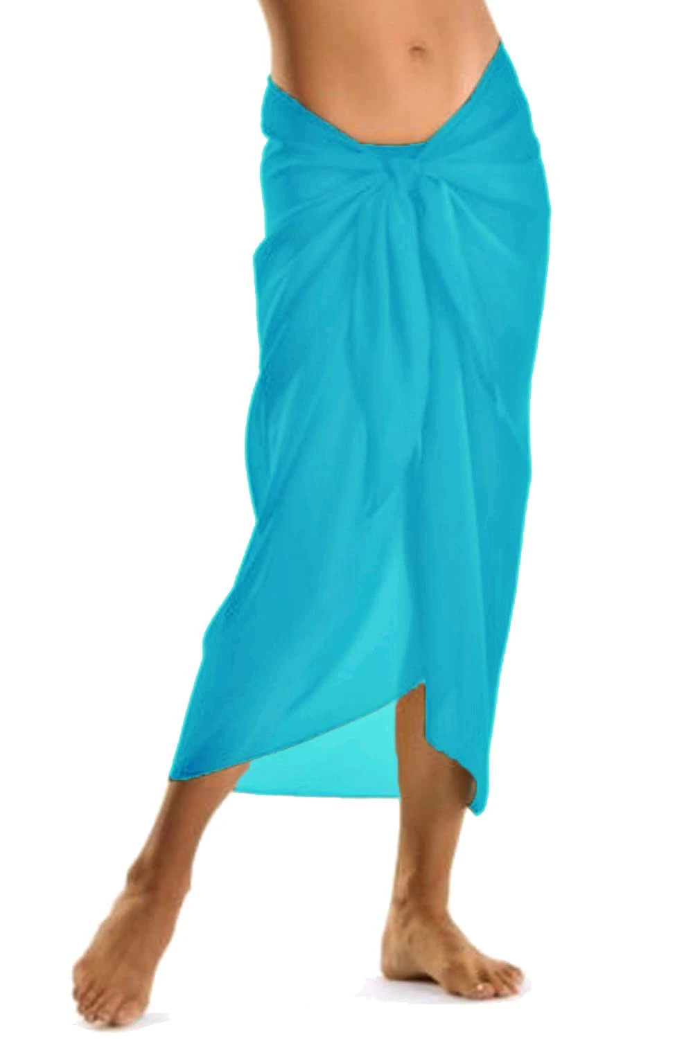 TOSKATOK®Womens Girls Sexy Stylish Beach Cover up Sarong Skirt Dress with Optional Beach Bag and flip Flops Turquoise