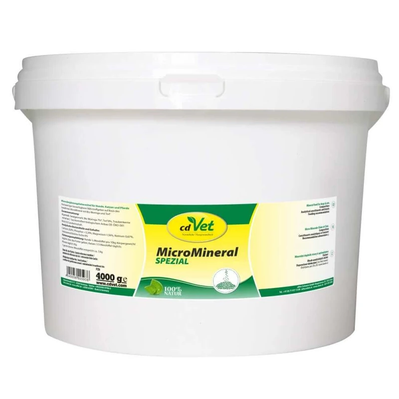 cdVet Naturprodukte MicroMineral Spezial 4 kg - Dog, Cat, Horse - vitamin- mineral and trace element donor - gastrointestinal regulation - iron source - cell protection - muscle building - vitality