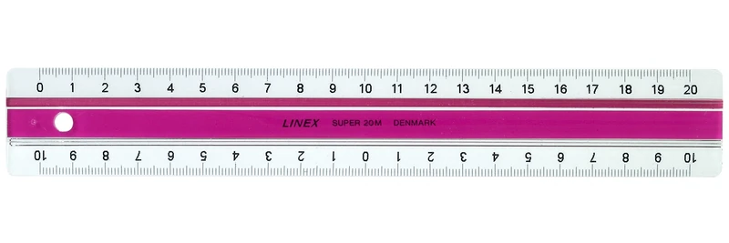 LINEX Super Ruler, Pack of 10, 20 cm, Acrylic Plastic, Pink