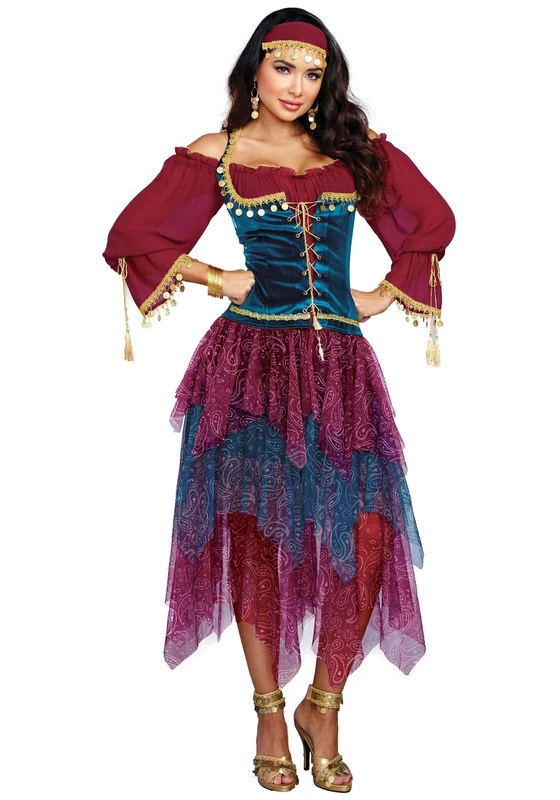 Dreamgirl 10669 Gypsy Costume, Womens, Red, X-Large - Image 1