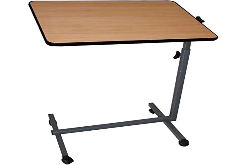 Queraltó Over-Bed Table with Wheels for Bed and Sofa, Foldable, Color : Wood Brown, Mesa Easy, 40 x 60 x 70/105 cm - Image 1