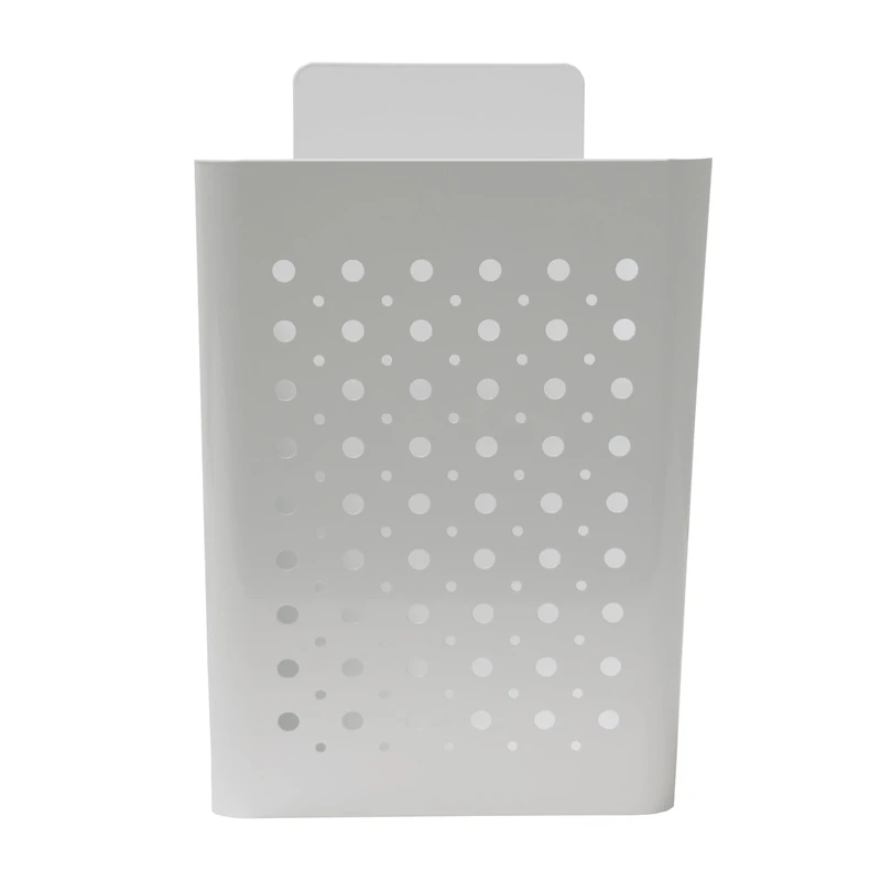 Amig - White Steel Advertising Basket with Front Grid for Placing on Walls or Outdoor Walls of Portals or Entrances - 22 x 36 x 19 cm | Easy Installation, Screws Included