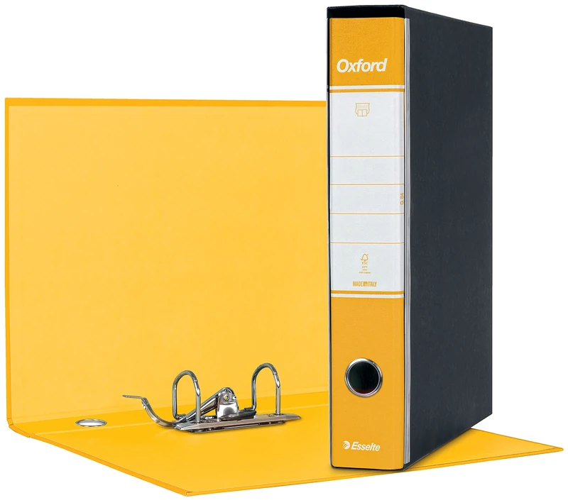 Esselte G84 Oxford Recorder - F.to Protocol Spine 5 cm - Yellow - Pack of 8-390784090