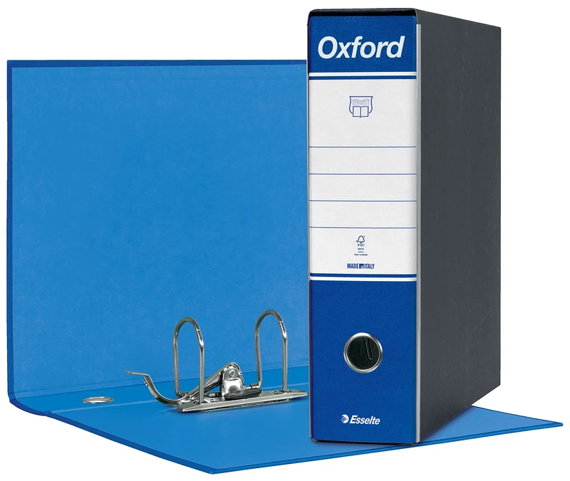 Esselte Oxford 390783050 G83 Recorder with Case, with Lever Mechanism No. 1 in Commercial Format (23 x 30 cm) with 8 cm Spine, Blue, Pack of 6
