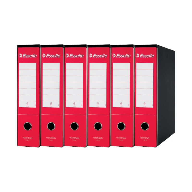 Esselte Oxford 390783160 G83 Recorder with Case, with Lever Mechanism No.1 in Commercial Format (23 x 30 cm) with 8 cm Spine, Red, Pack of 6
