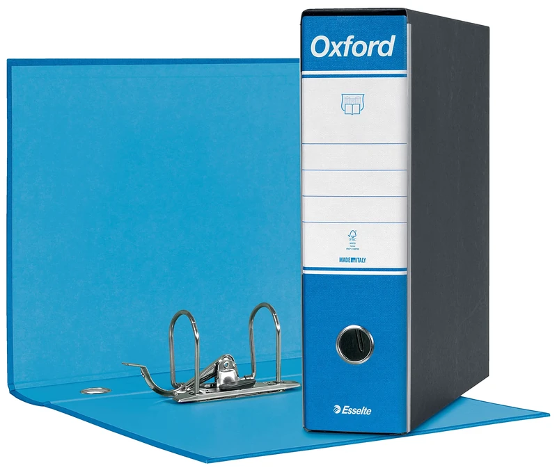 Esselte Oxford 390783800 G83 Recorder with Case, with Lever Mechanism No. 1 in Commercial Format (23 x 30 cm) with 8 cm Spine, Blue, Pack of 6