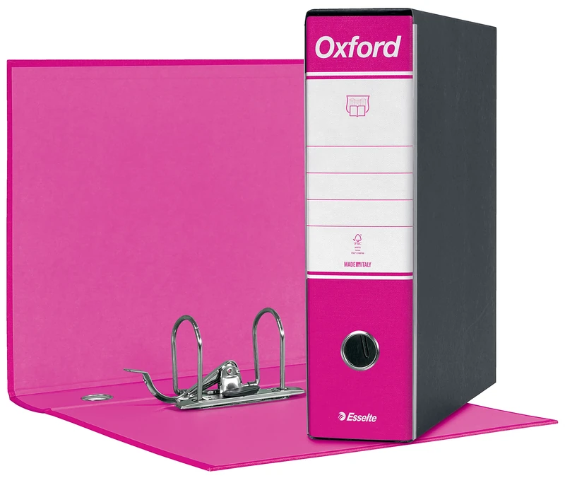 Oxford Esselte 390783900, Ring, Commercial, Cardboard, 8 cm Spine Format for Ring, Pack of 6PZ, Fuchsia