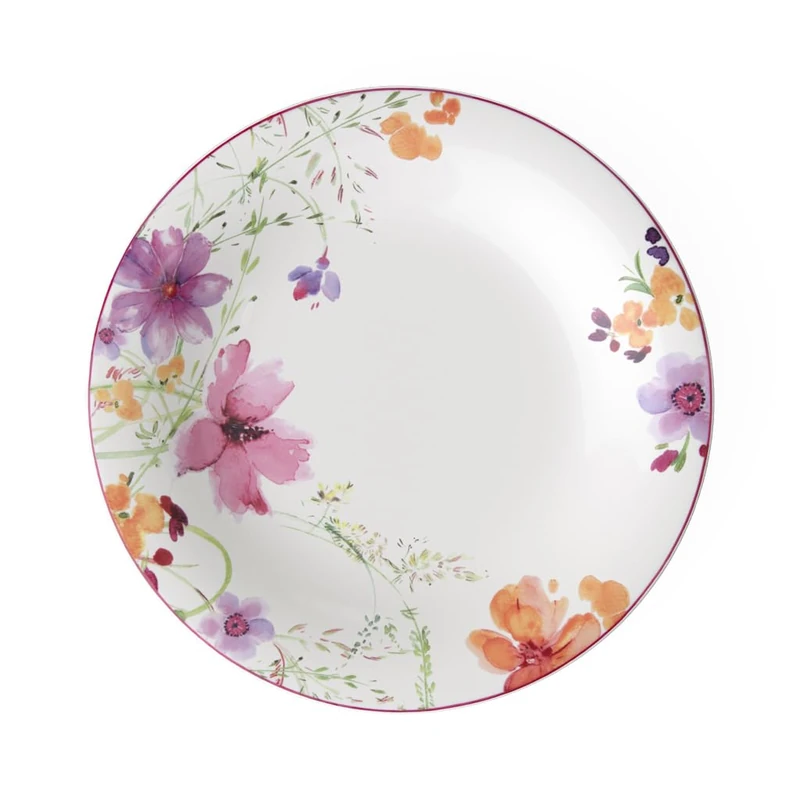Villeroy & Boch - Mariefleur Basic Dinner Plates, Set of 6, 27 cm, Premium Porcelain, White/Multicoloured