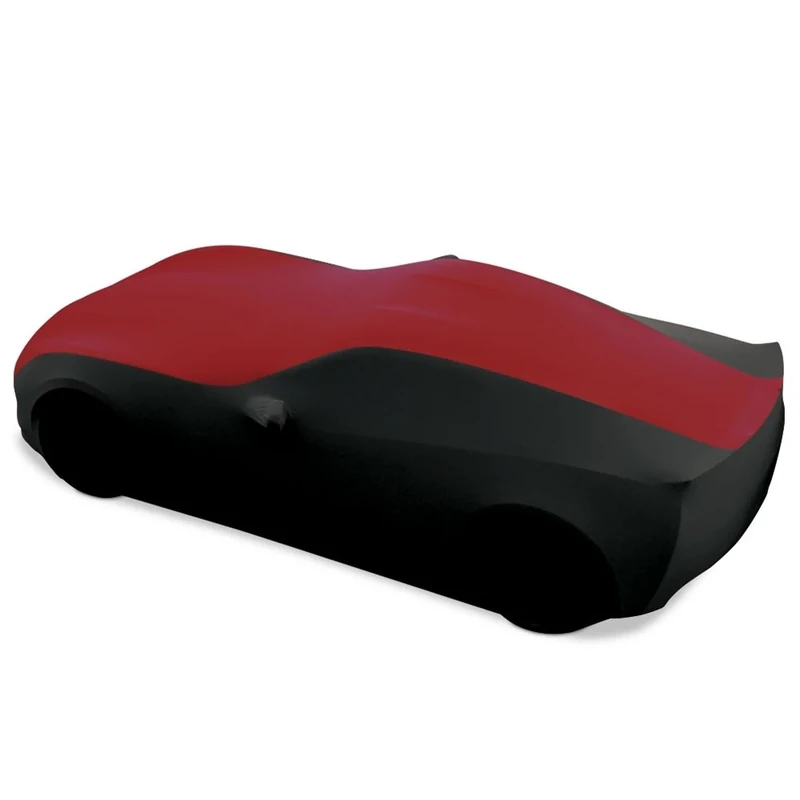 Corvette Ultraguard Stretch Satin Sport Car Cover - Indoor : C7 Stingray, Z51, Z06, Grand Sport (Dark Red/Black)