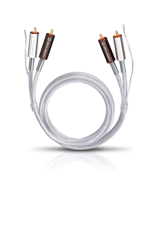 OEHLBACH Silver Express Plus 150 - Premium Stereo Phono RCA Cable Set for Turntable & Amplifier - SPOFC & Double Shielding - 1.50 m - Silver